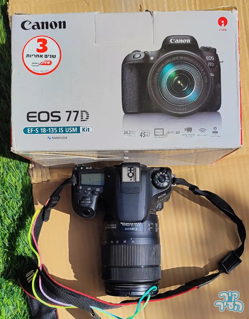 מצלמה CANON 77D ועדשה EF18-135